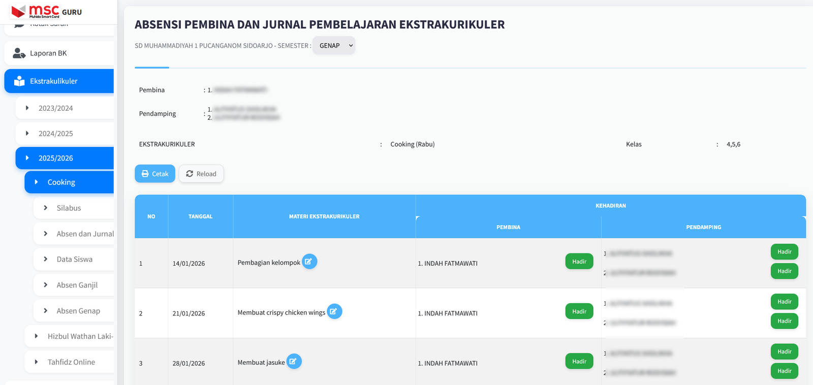 Sistem Ekstrakurikuler