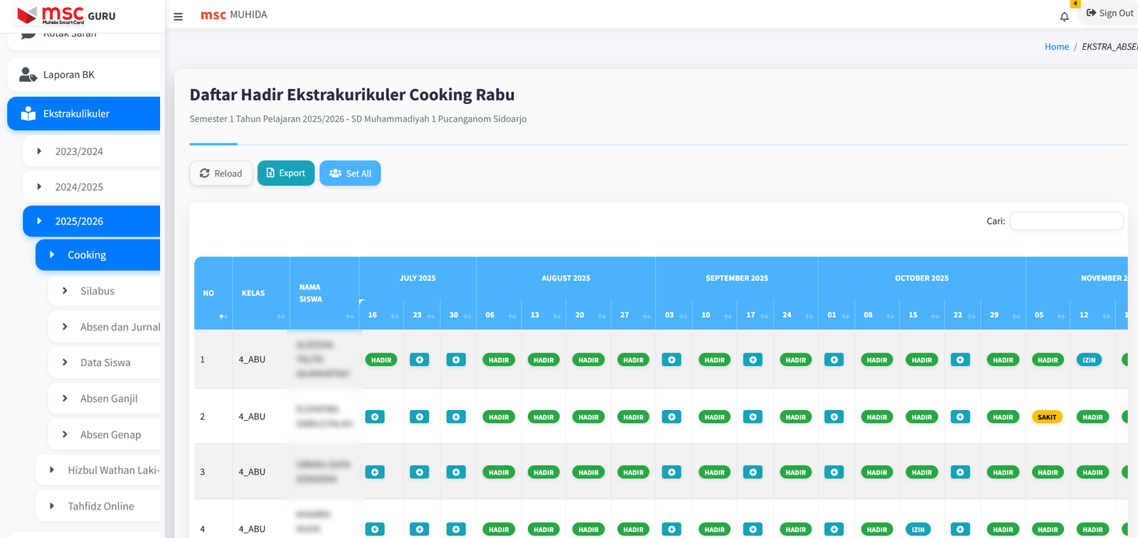 Sistem Ekstrakurikuler