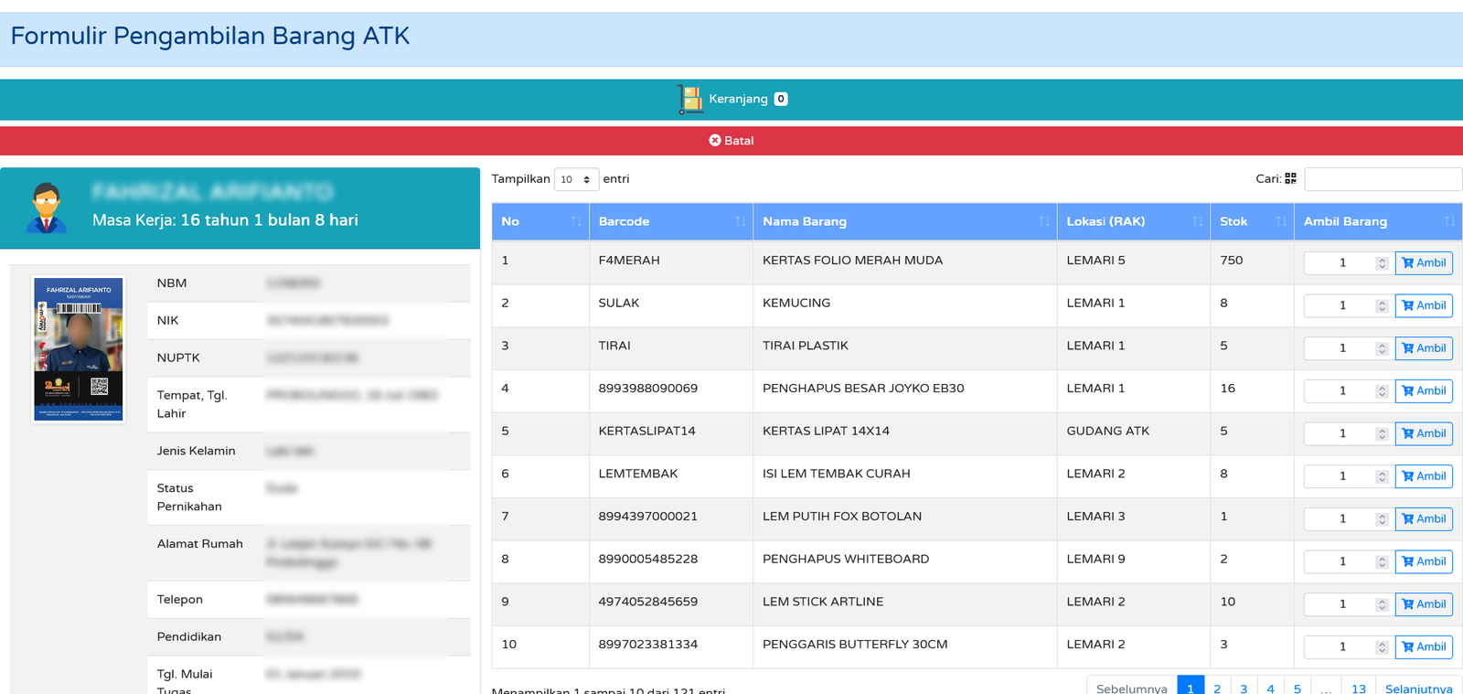 Sistem Inventory & Sarpras