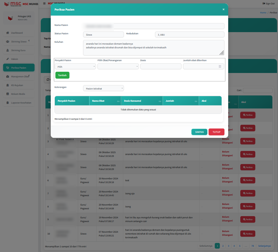 Sistem UKS (Kesehatan)
