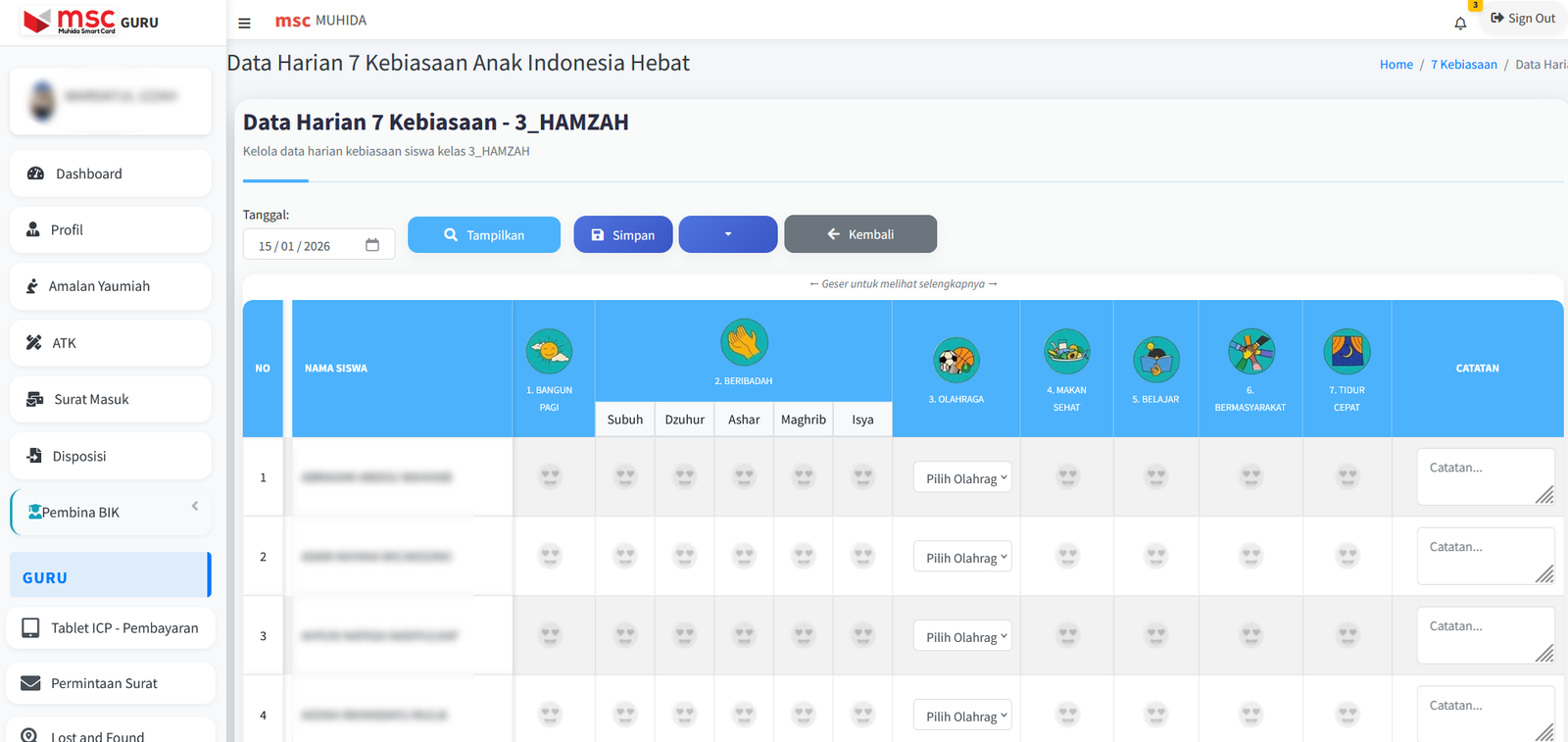 Sistem Yaum (Laporan Harian)